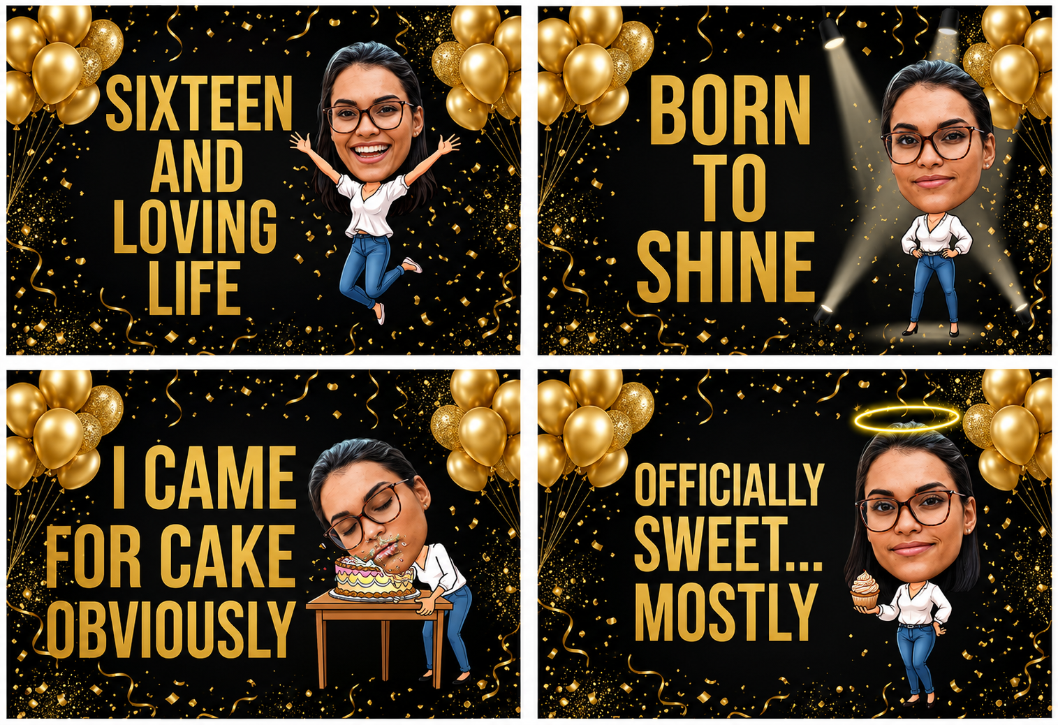 Custom Sweet 16 Photo Booth Props