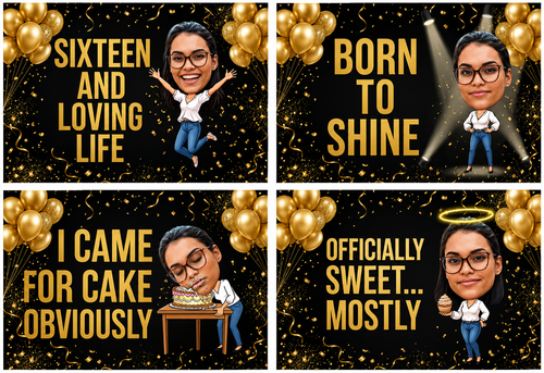 Custom Sweet 16 Photo Booth Props