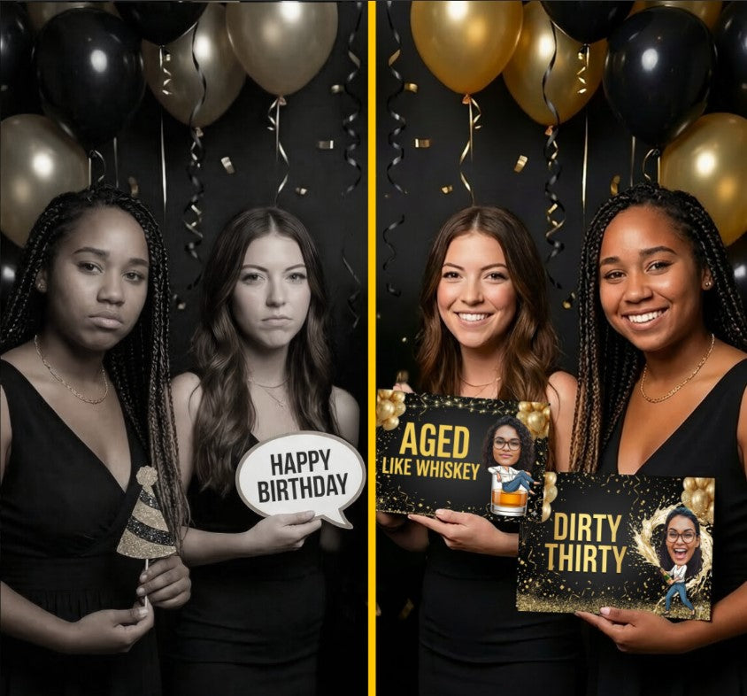 Custom Adult Birthday Photo Booth Props